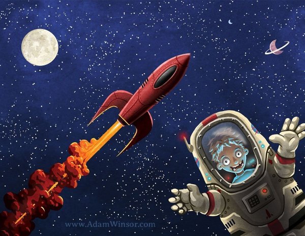 Ракета в космосе арты