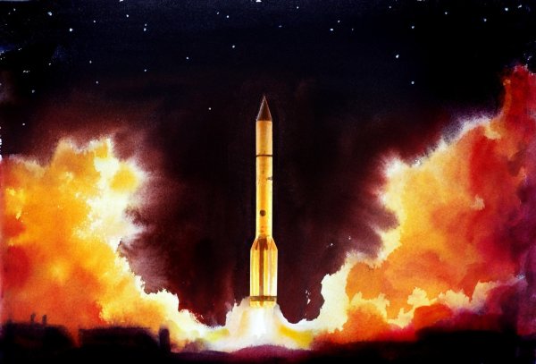 Ракета акварелью
