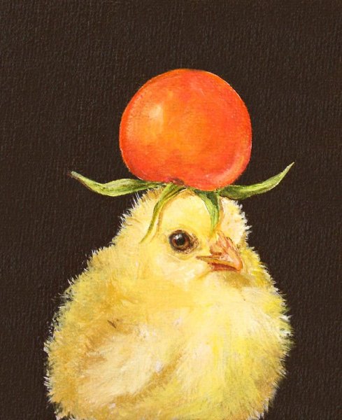 Цыпленок акварелью