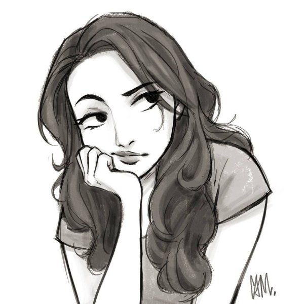 Рисунок девушки карандашом