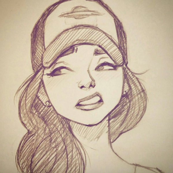 Рисунок девушки карандашом