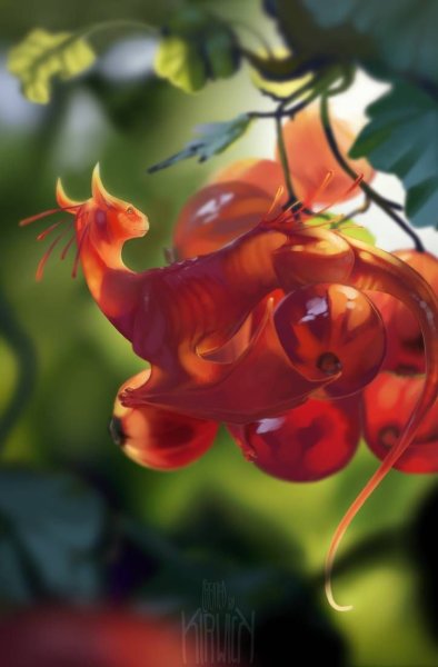 Фруктовые драконы в иллюстрациях Александры Хитровой