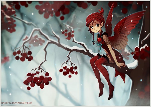 Фея с красными волосами