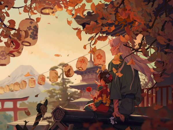 Эстетика осени аниме