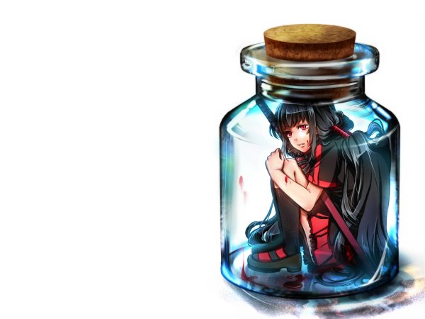 Аниме девушка в банке