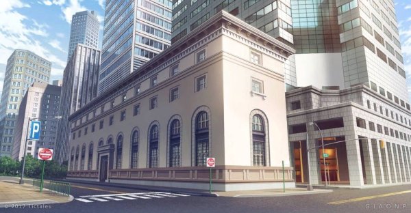 Аниме здание банк