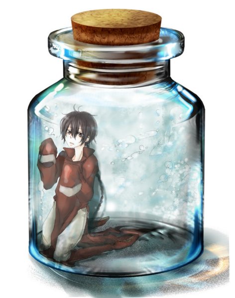 Человек в банке стеклянной