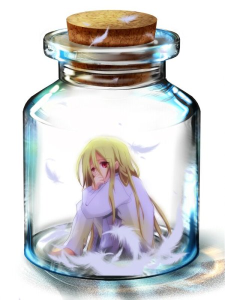Аниме девочка с бутылкой