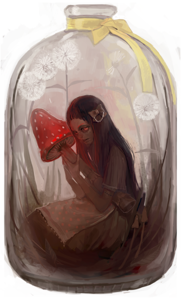 Девушка в банке арт