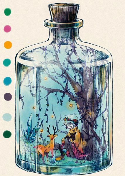 Стеклянная бутылка для воды арт