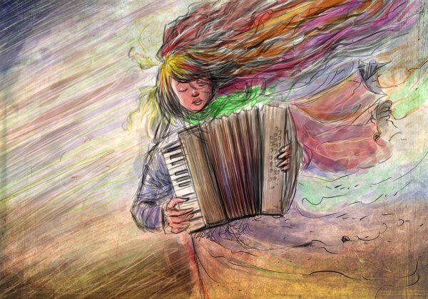 Аккордеон в живописи