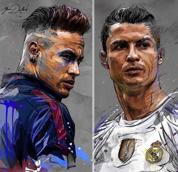 Неймар, Роналдо, Месси футбол арт