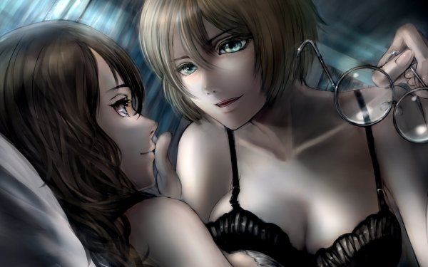 Блондинка и брюнетка арт