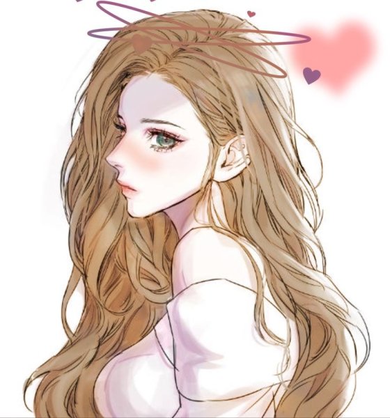 Девушка с длинными волосами арт