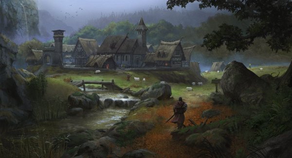 Средневековая деревня ue4