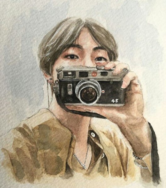 Ким Тэхен арт акварель