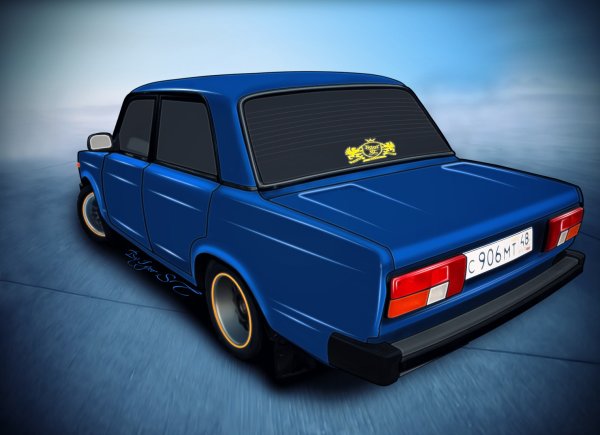 ВАЗ 2105 синяя Боевая классика