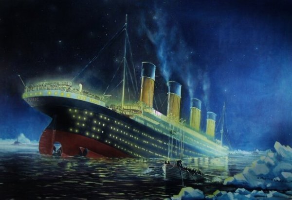 Титаник тонет картина