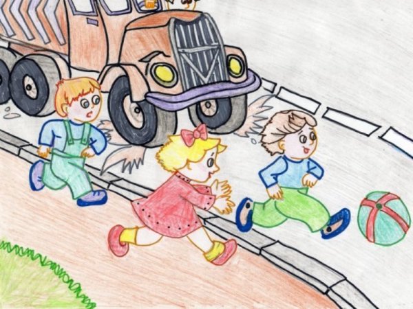 Детские рисунки ПДД