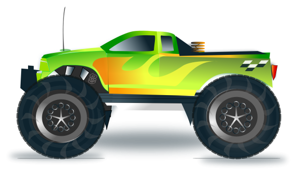 Монстр трак вектор вид сбоку