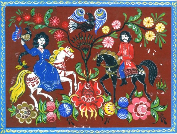 Городецкая роспись в Третьяковской галерее