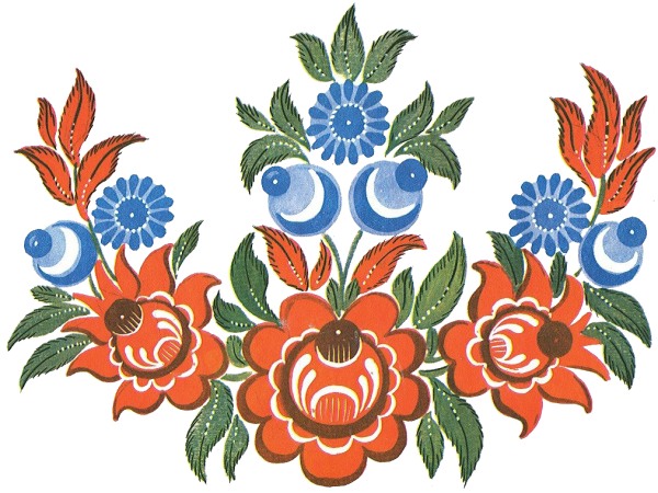 Городецкая роспись цветочный мотив