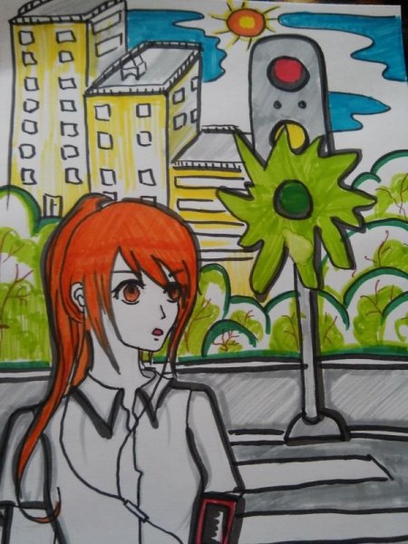 Рисунок ПДД В стиле аниме