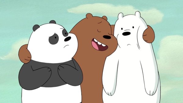 Мультик 3 медведя Панда Гризли и белый