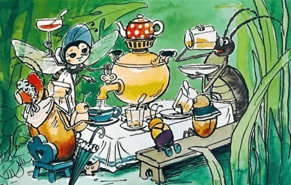 Иллюстрация к сказке Муха Цокотуха Чуковского