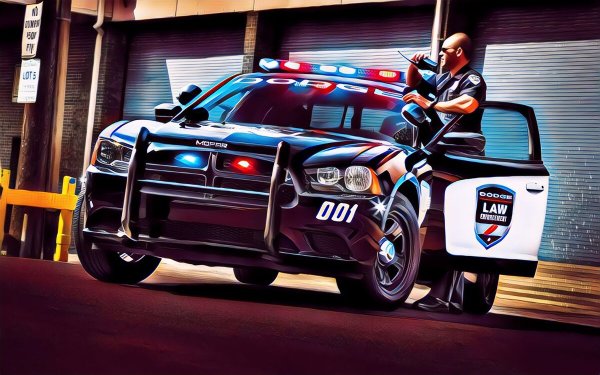 Полицейская машина арт