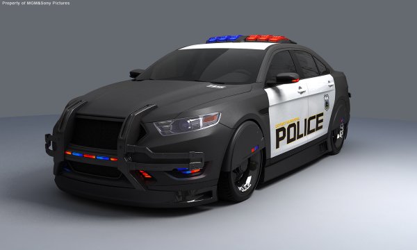 Киберпанк полицейский автомобиль