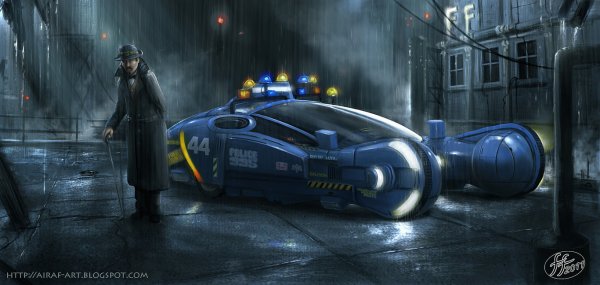 Полицейская машина киберпанк