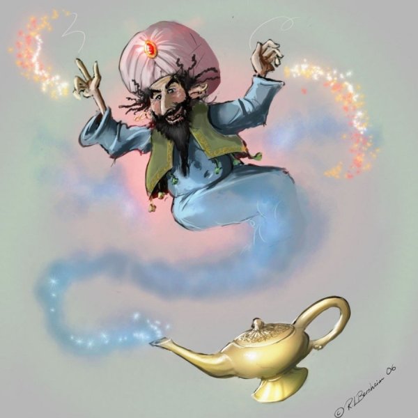 Джин из лампы и старик Хоттабыч