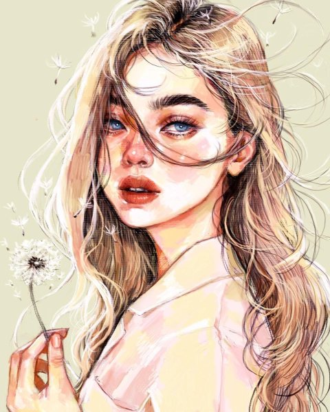 Девушка акварель