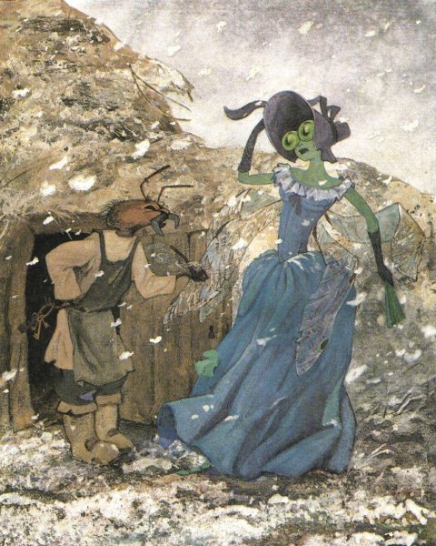 Басня Крылова Стрекоза и муравей