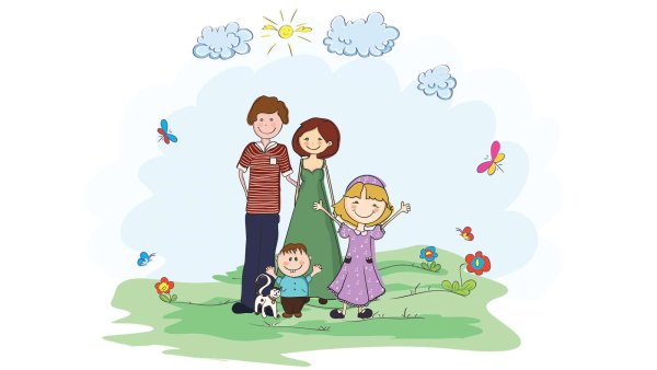 Счастливая семья рисунок