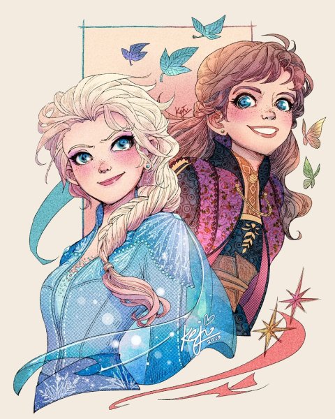 Арты Frozen 2 Anna and Elsa