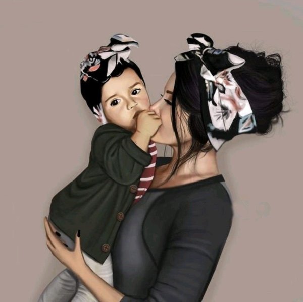 Мама и дочка арты