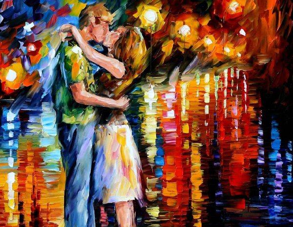 Художник Афремов Леонид поцелуй