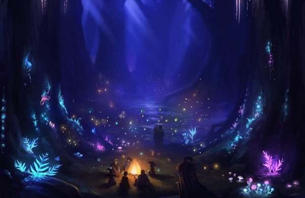 Ночной сказочный лес