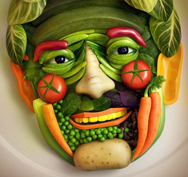 Картины из овощей и фруктов