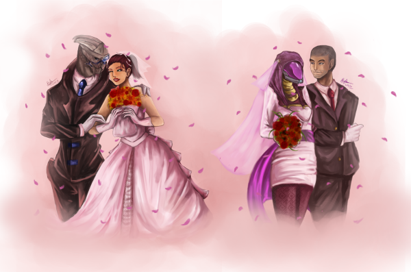 Жених и невеста арт