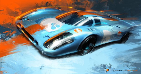 917 Порше живопись диджитал