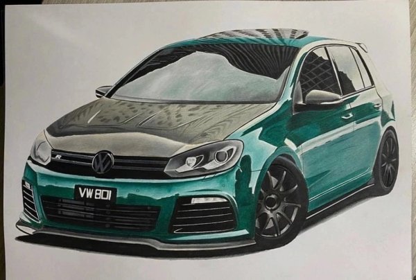 VW Golf 6 нарисованный
