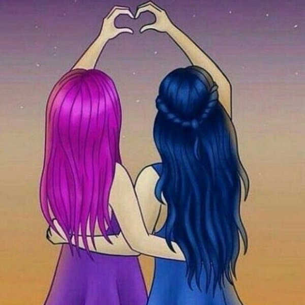 Две девочки рисунок