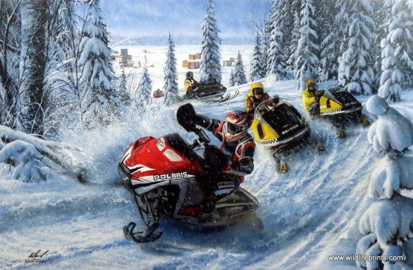 Снегоход в живописи