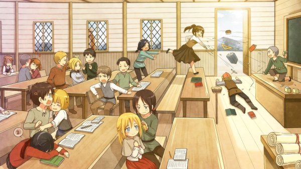 Атака титанов средняя школа Энни