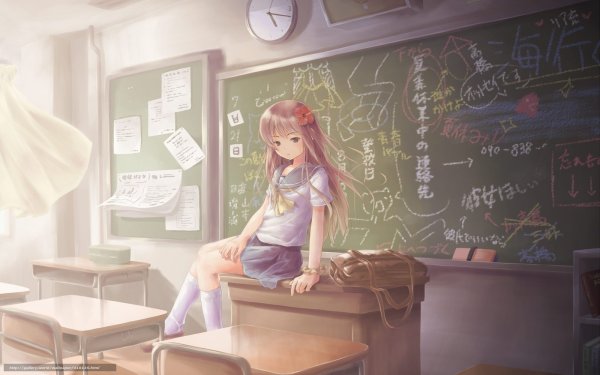 Аниме девушка в классе