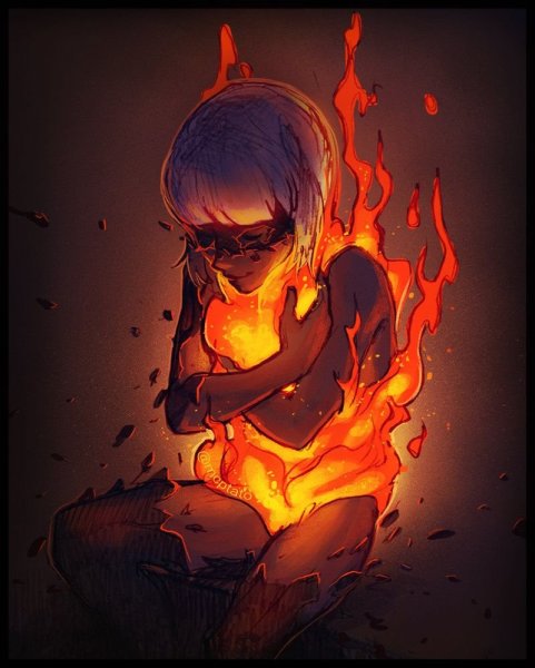 Горит в огне арт