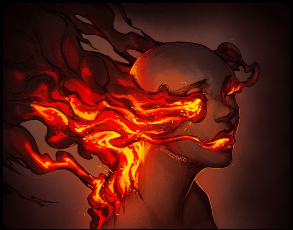 Арты человек в огне